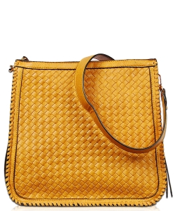 Solid Stitched Messenger Bag With Strap FL1803 YELLOW